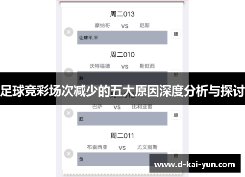 足球竞彩场次减少的五大原因深度分析与探讨